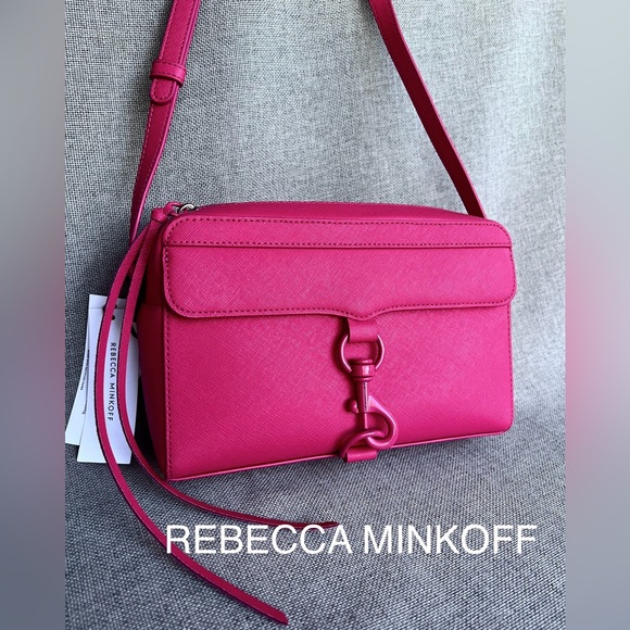 REBECCA MINKOFF Mab Camera SAFFIANO Leather bag pink - Picture 1 of 17